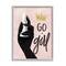 Stupell Industries Go Girl Chess Piece Gray Framed Wall Art